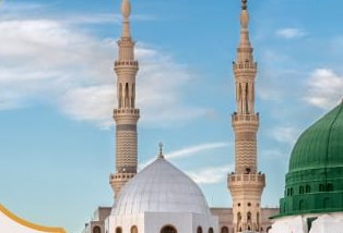 De Masjid an-Nabawi met de groene koepel in Medina
